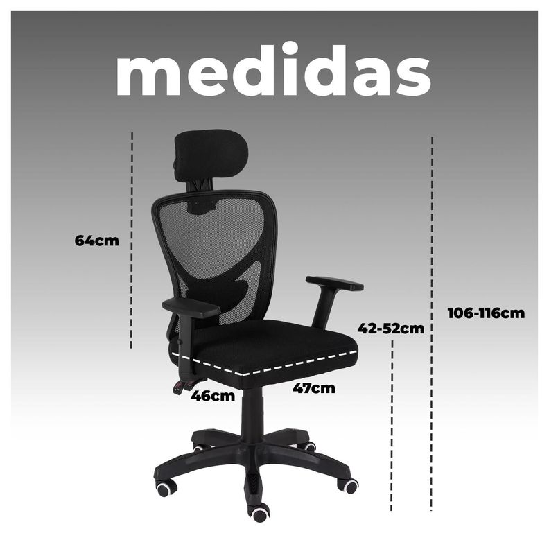 Silla ejecutiva ergonómica con reposabrazos y reposapiernas retráctil-5