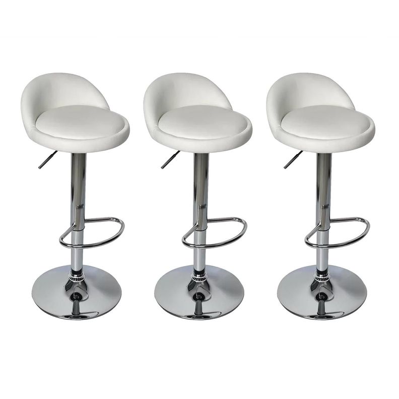 Pack 3 Sillas Piso Bar blanco
