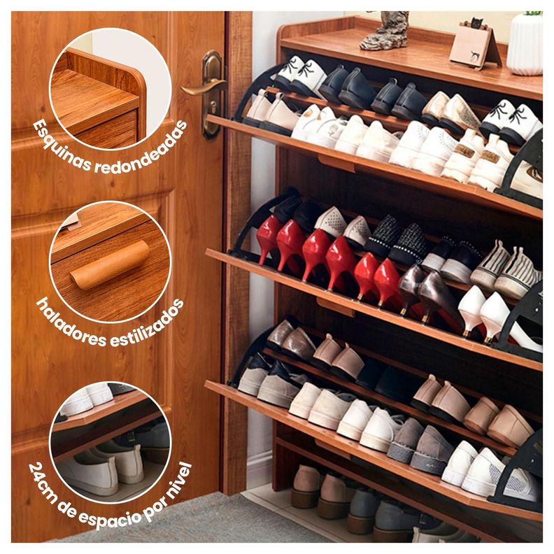 Mueble Zapatero Organizador Estante para Zapatos VTRIN 120x100x30 cm-2
