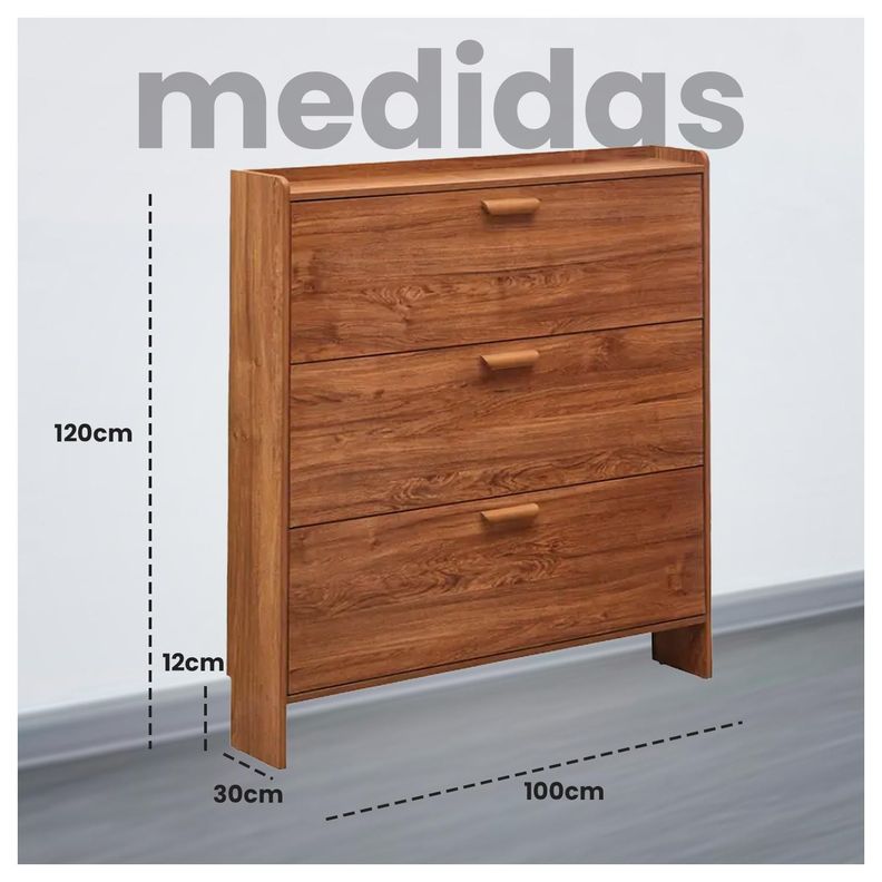 Mueble Zapatero Organizador Estante para Zapatos VTRIN 120x100x30 cm-5