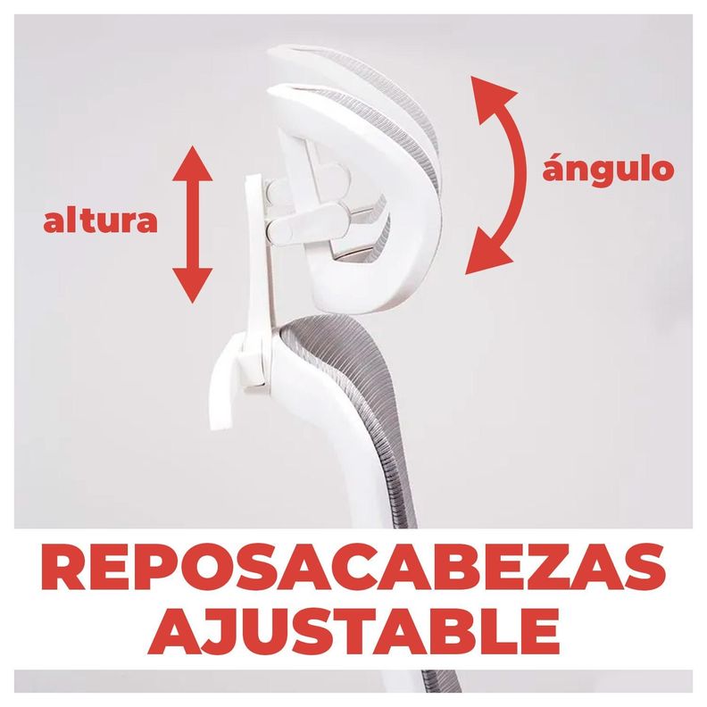 Silla de Oficina Ergonómica Moderna, Ajustable y Reclinable-3
