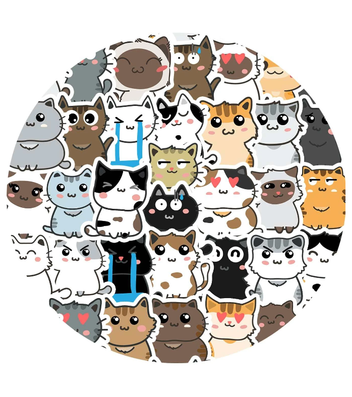 Set de Pegatinas de Gatos Adorables-0