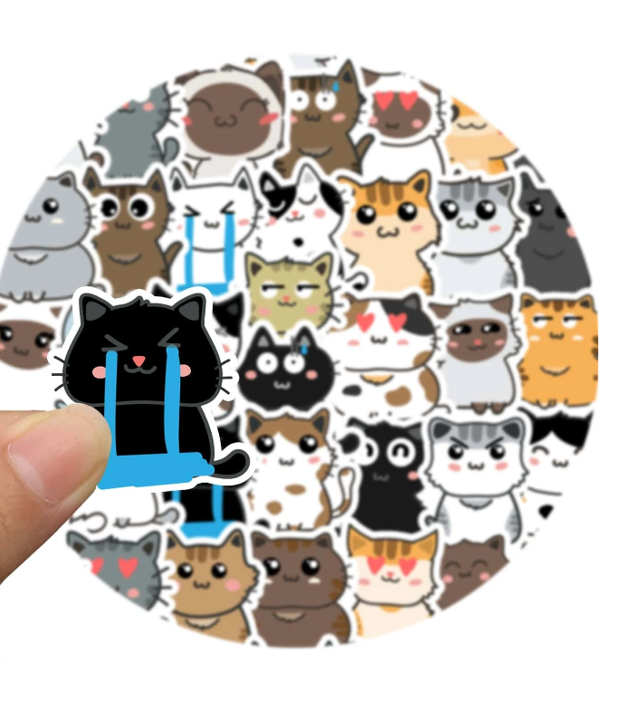 Set de Pegatinas de Gatos Adorables-1