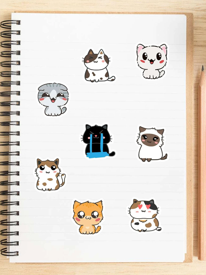 Set de Pegatinas de Gatos Adorables-3