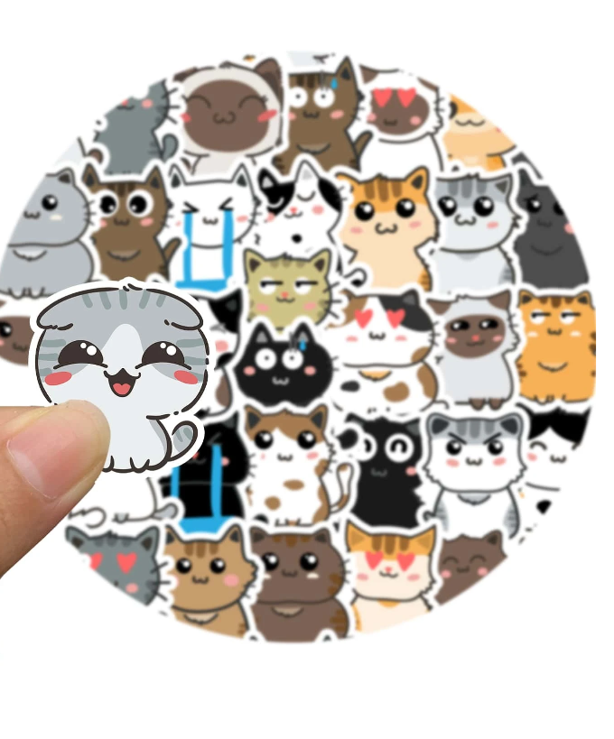 Set de Pegatinas de Gatos Adorables-5