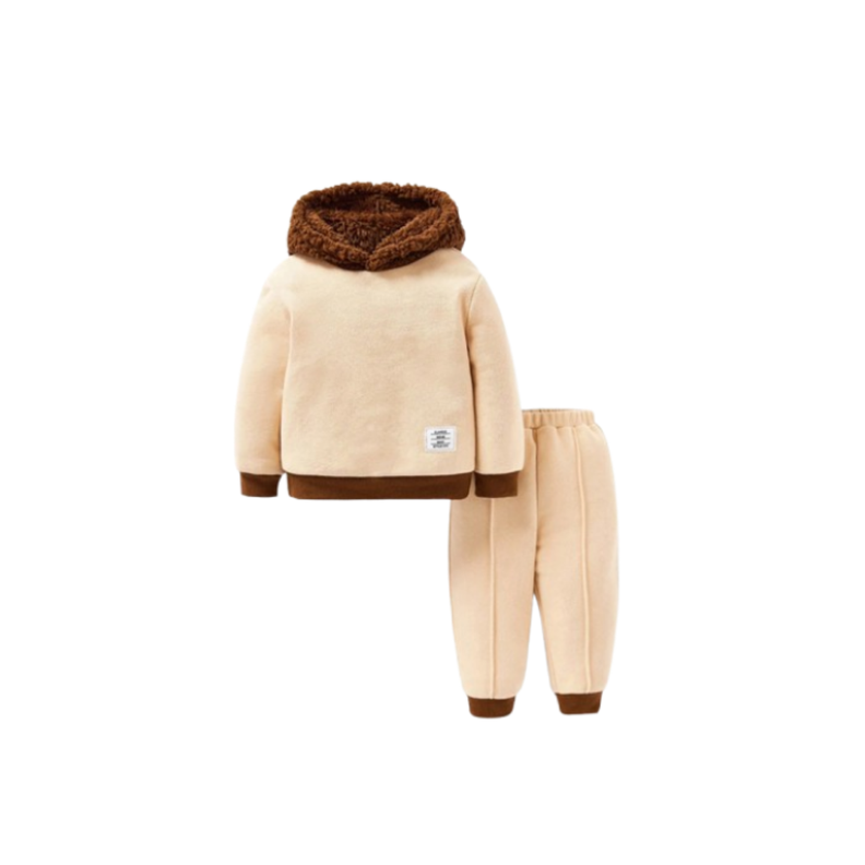 Conjunto de Sudadera y Pantalones Deportivos en Color Albaricoque-0