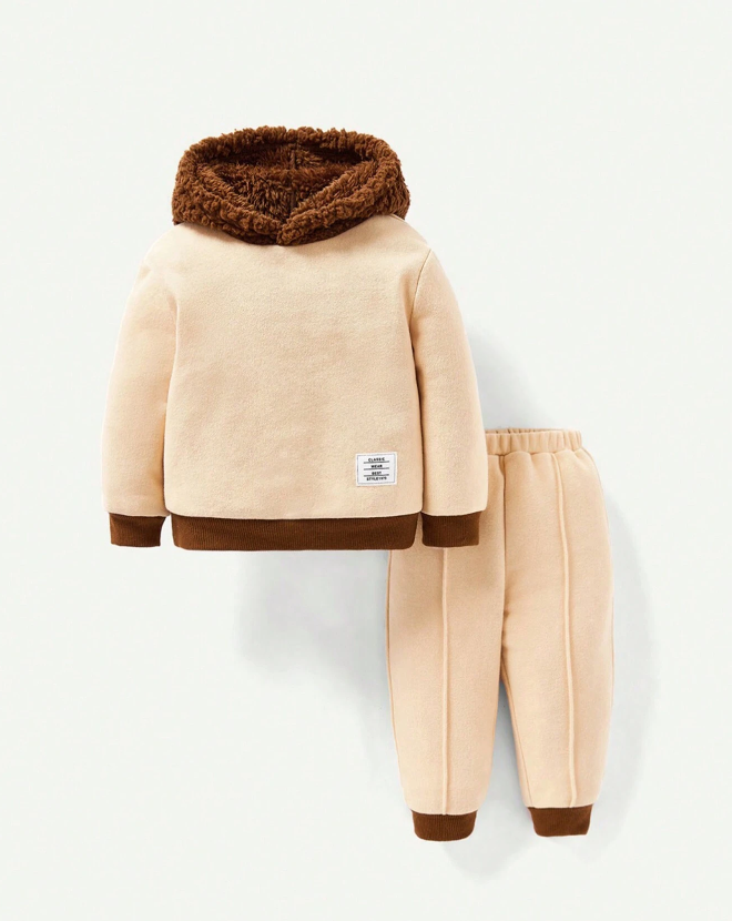 Conjunto de Sudadera y Pantalones Deportivos en Color Albaricoque-5