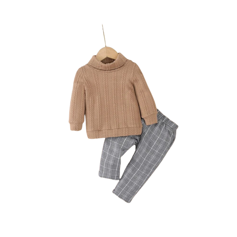 Conjunto de Sudadera y Pantalón con Cuello Cisne-0