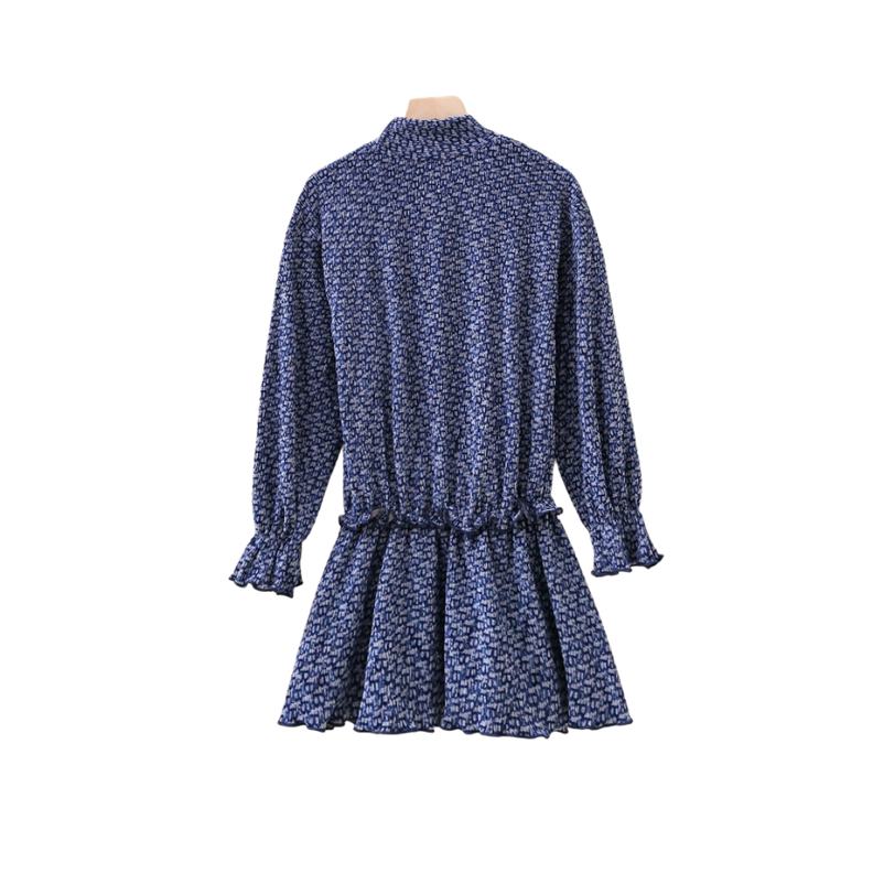 Vestido Azul con Volantes -1