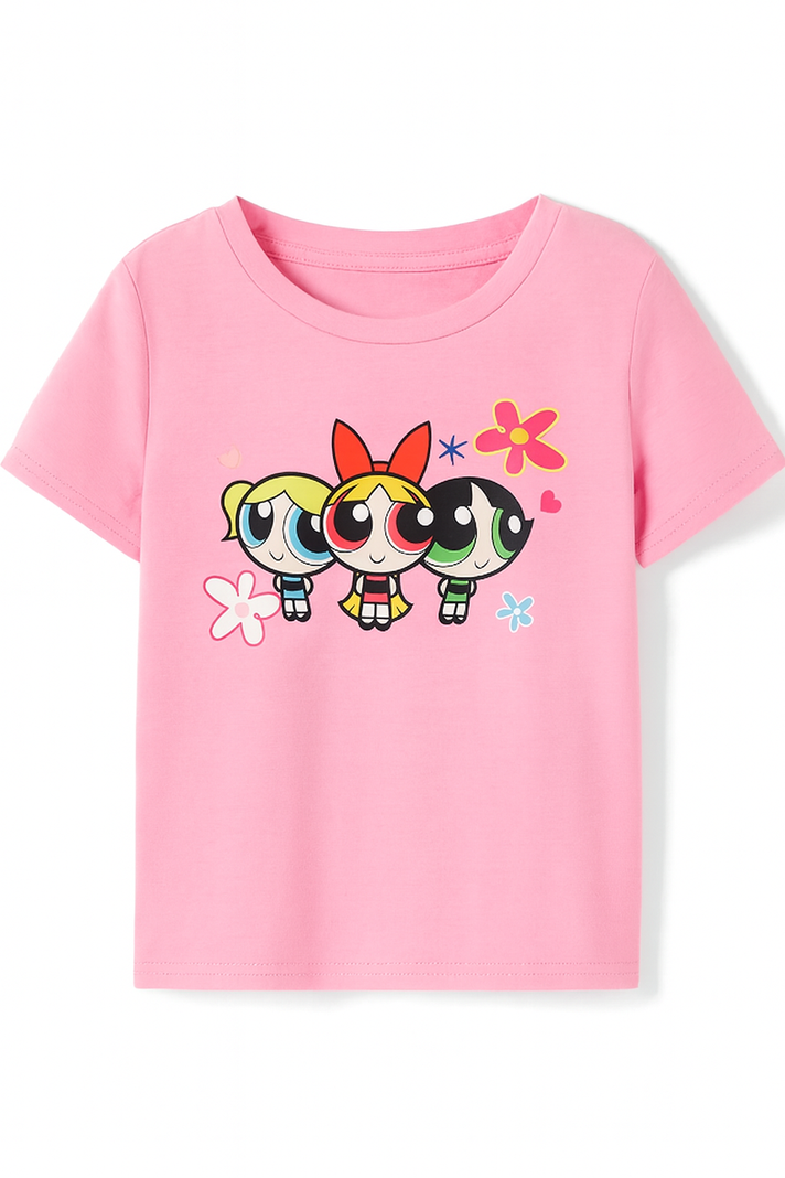 Camiseta Infantil Dibujos Animados - Talla 7 anos Rosado