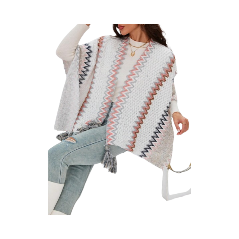 Cardigan Ondulado con Rayas para Mujer - Unitalla