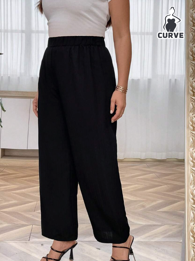 👖 Pantalón Recto Elegante - Negro y Gris - Talla XL-2