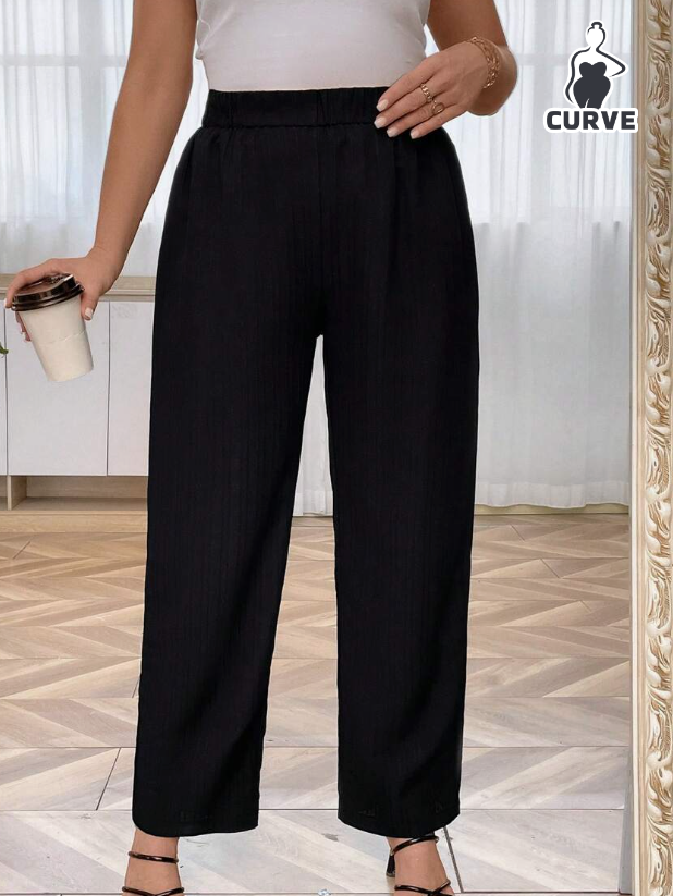 👖 Pantalón Recto Elegante - Negro y Gris - Talla XL-4