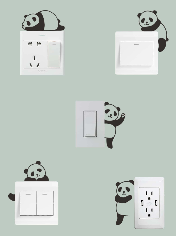 Adhesivo Decorativo "Pandas para Interruptores"-2