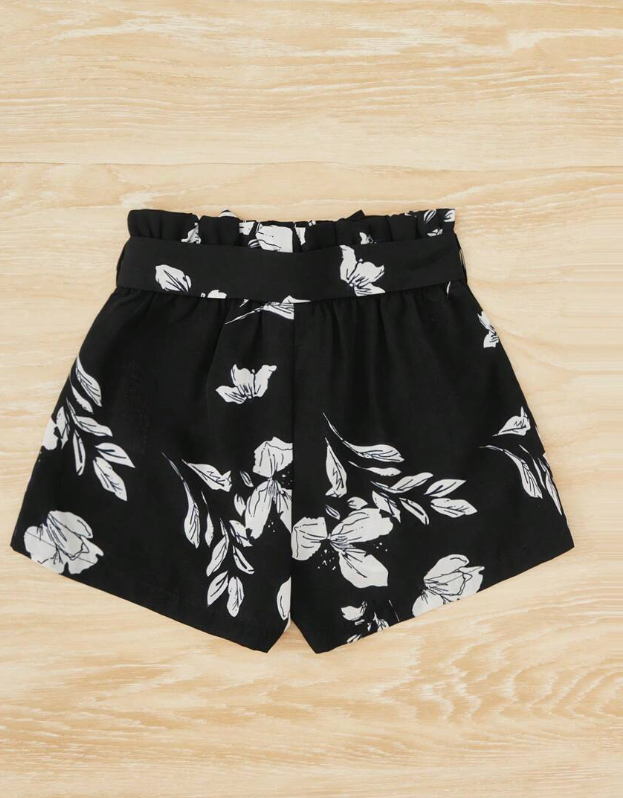🖤 Shorts Infantiles Bohemios con Cinturón – Estampado Floral - Talla 5 años-3