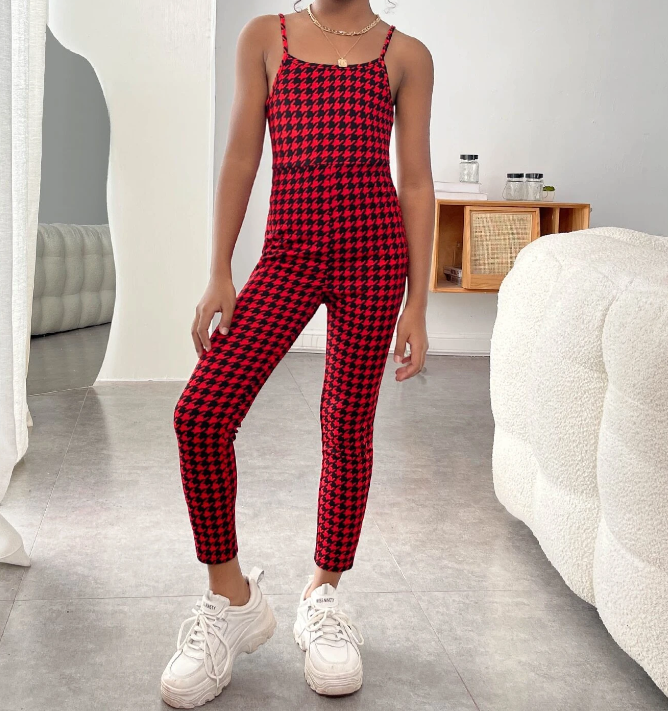 Conjunto de Sudadera y Mono con Estampado de Pata de Gallo-5