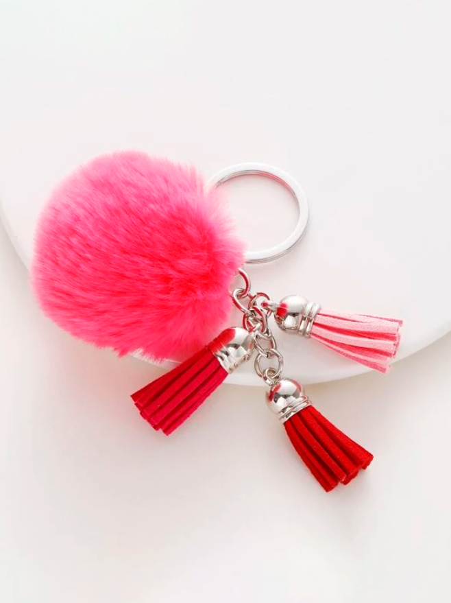 Llavero con Pompón y Flecos-2