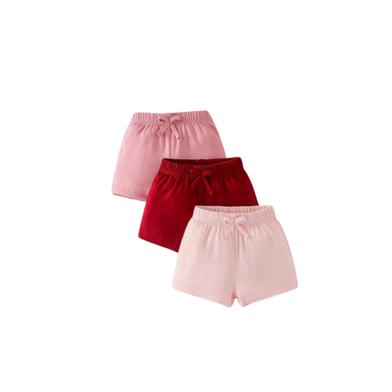 Set de 3 Shorts Lazos para Niñas-0