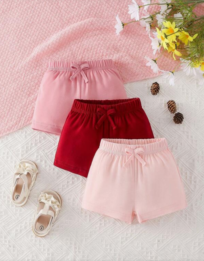 Set de 3 Shorts Lazos para Niñas-1
