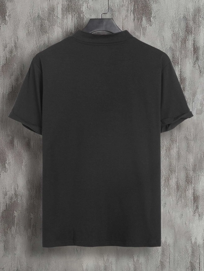 Camiseta Casual de Color Combinado con Diseño "Balance"-2