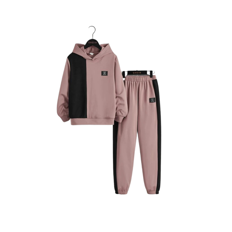 Conjunto de Sudadera y Pantalón Deportivo en Rosa Vieja-0