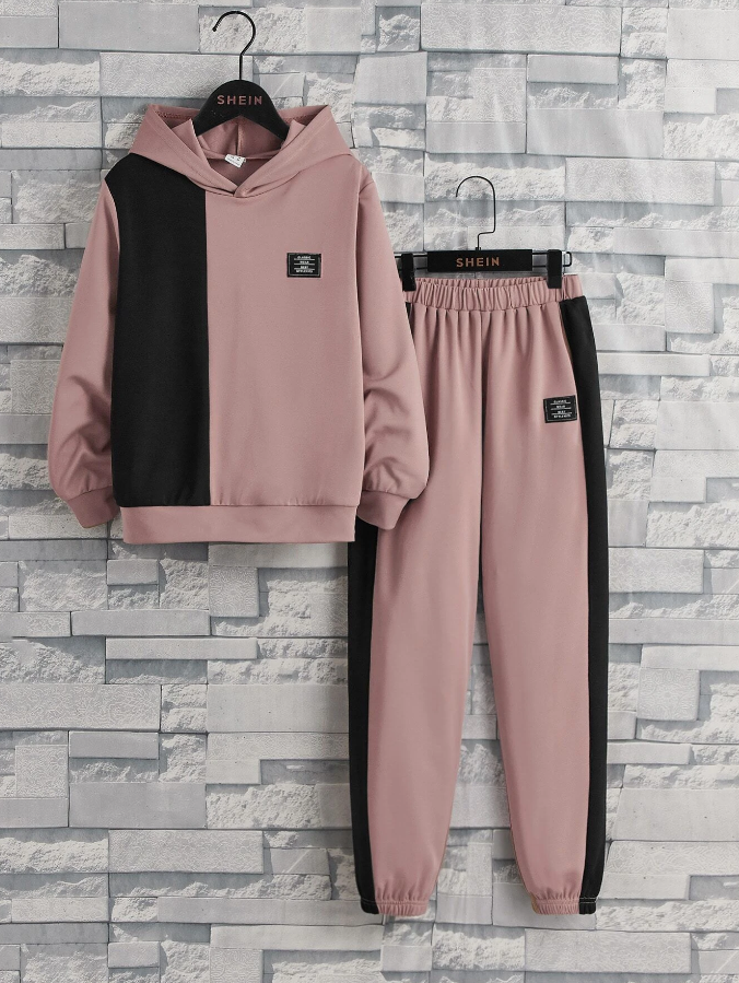 Conjunto de Sudadera y Pantalón Deportivo en Rosa Vieja-1
