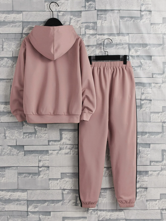 Conjunto de Sudadera y Pantalón Deportivo en Rosa Vieja-2