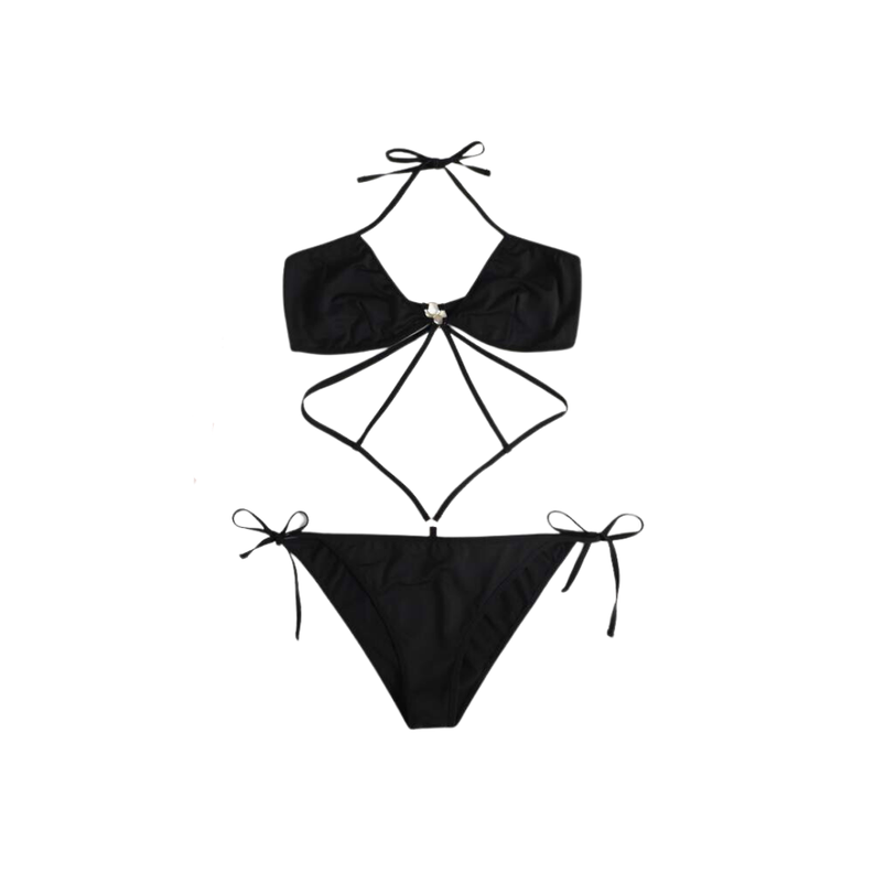 Body Negro con Detalles de Anilla-0