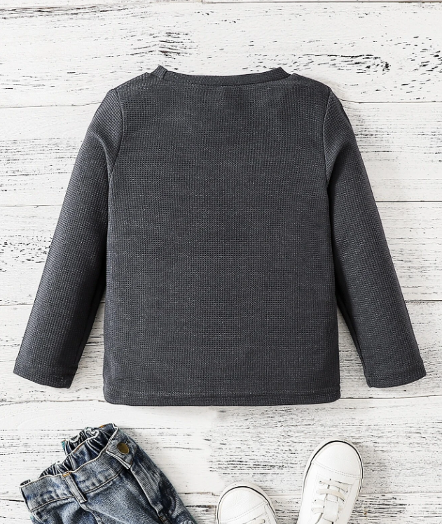 Sudadera Casual con Bolsillo - Gris Oscuro-1
