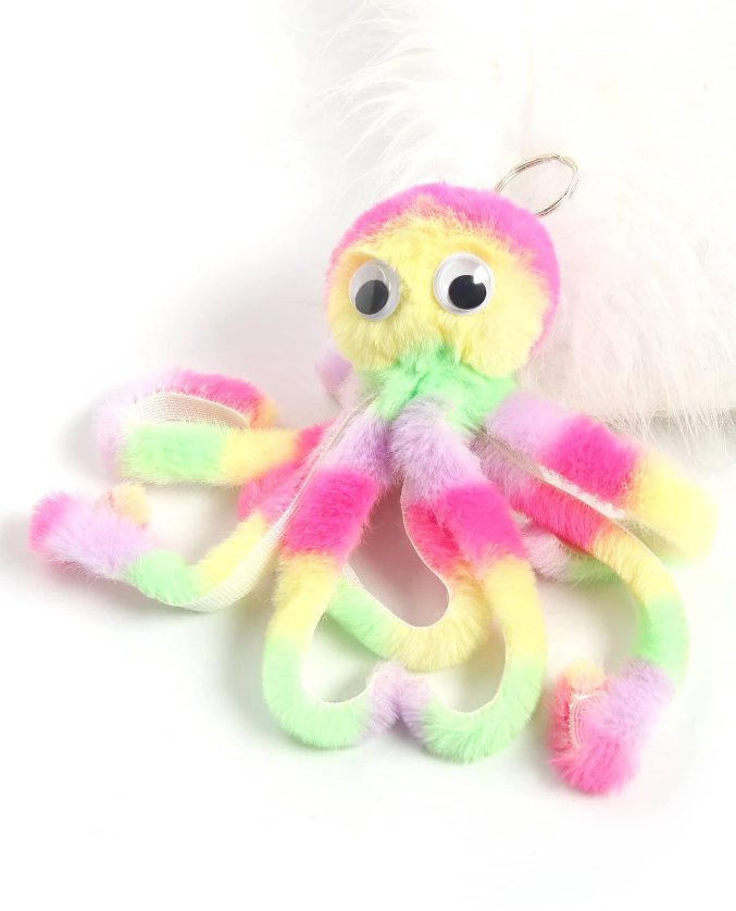 Llavero Pulpo de Peluche Multicolor-3