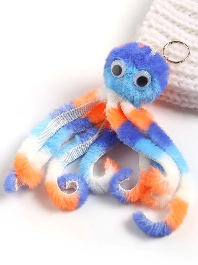 Llavero Pulpo de Peluche Multicolor-5