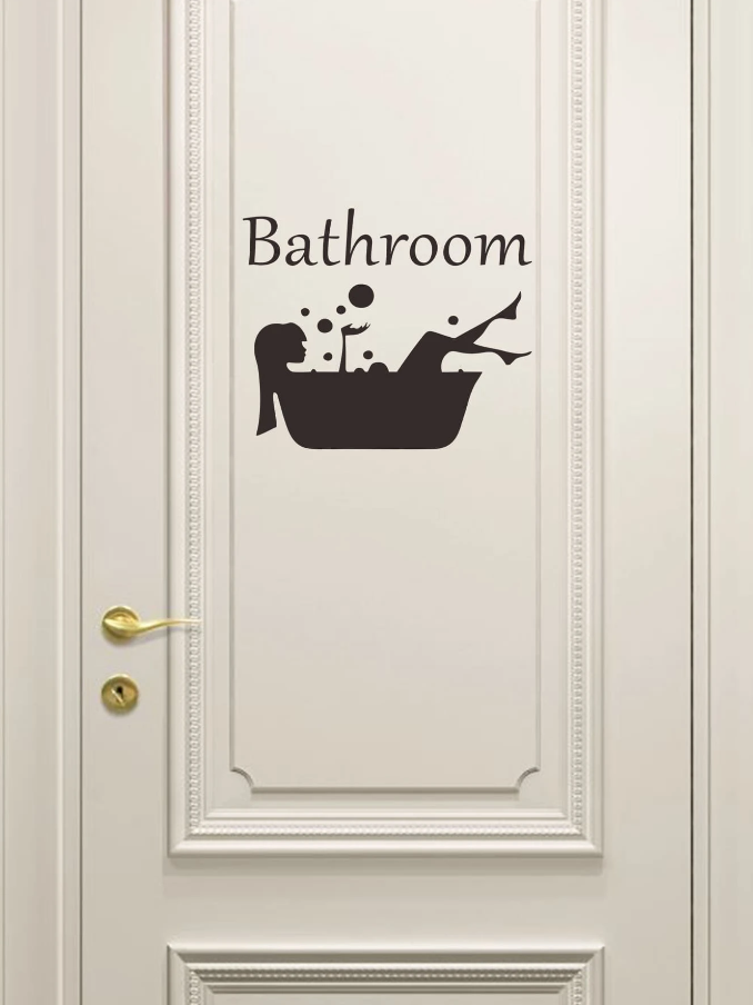Adhesivo Decorativo "Bathroom con Bañera y Letras"-1