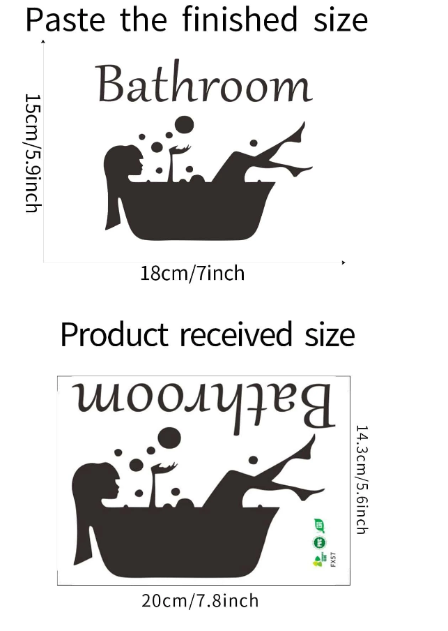 Adhesivo Decorativo "Bathroom con Bañera y Letras"-2