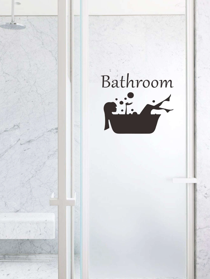 Adhesivo Decorativo "Bathroom con Bañera y Letras"-3