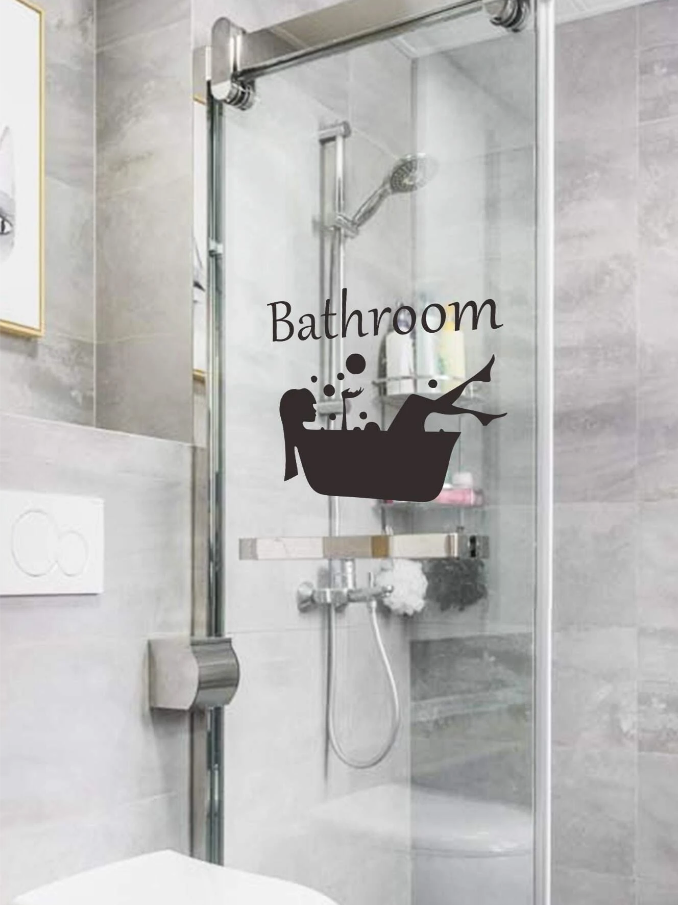 Adhesivo Decorativo "Bathroom con Bañera y Letras"-6