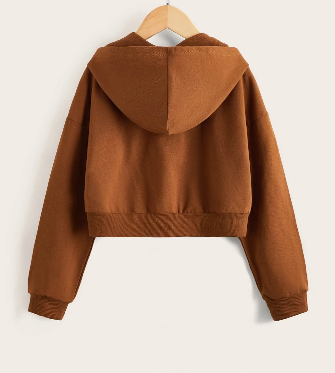 Sudadera Cropped con Capucha para Niñas-1