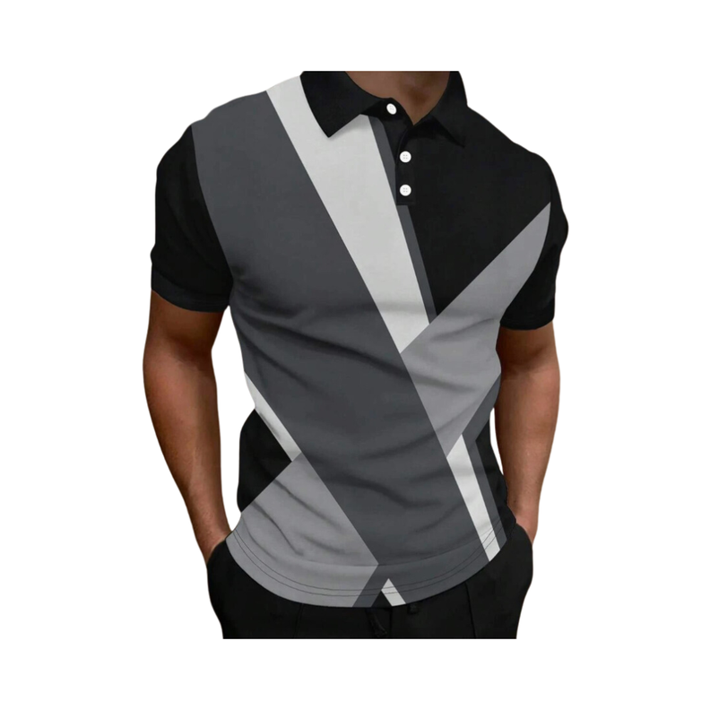 👕 Polo Casual Multicolor con Diseño Geométrico - Talla 2XL-0