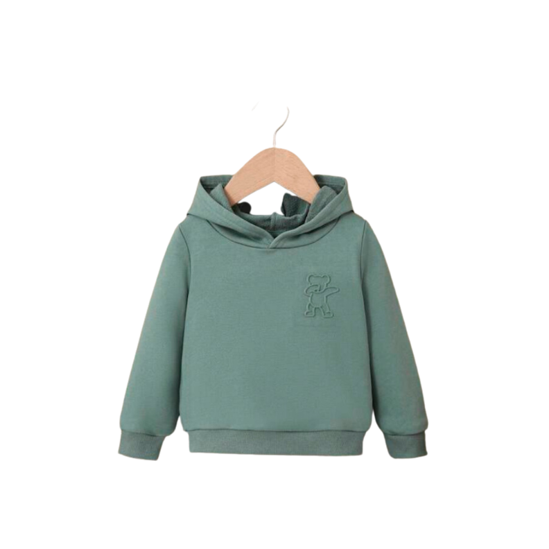 Sudadera Verde Menta con Capucha para Niños-0