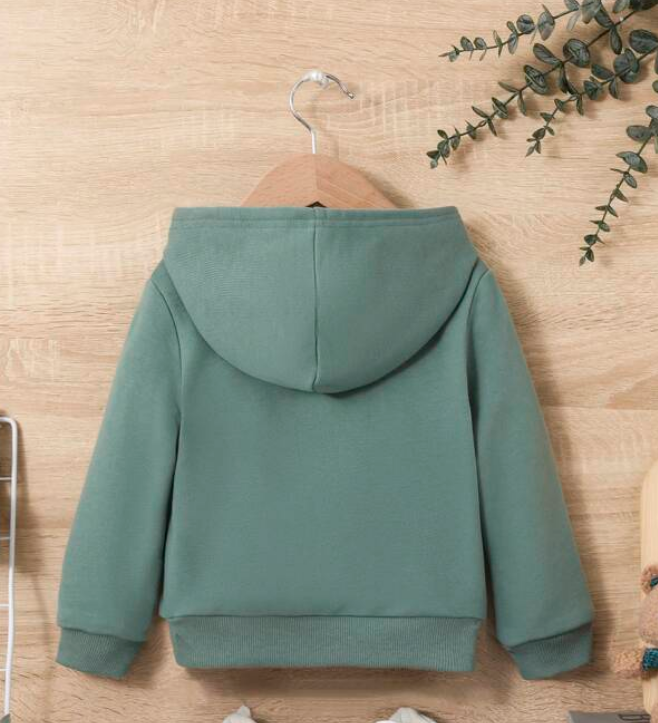 Sudadera Verde Menta con Capucha para Niños-2