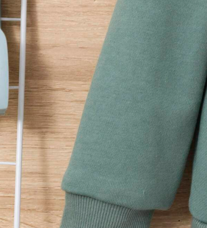 Sudadera Verde Menta con Capucha para Niños-3