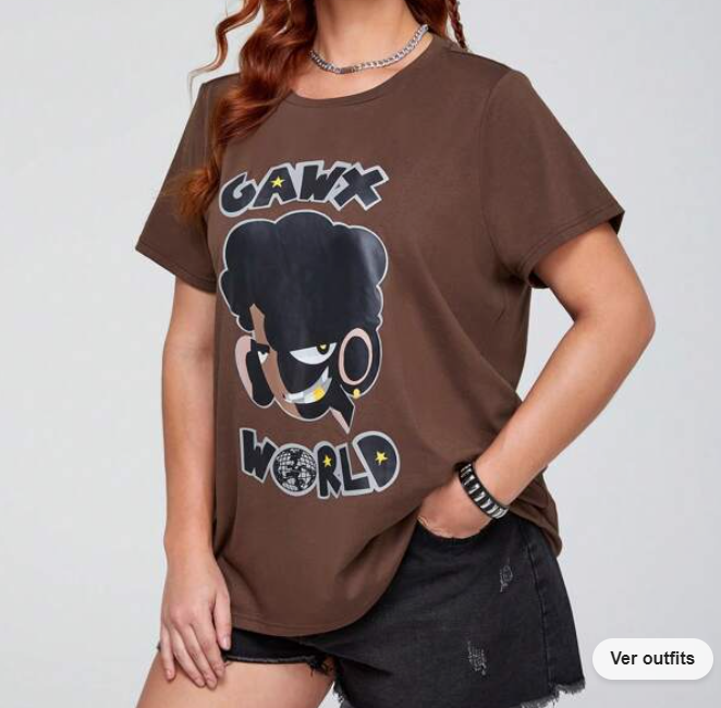 Camiseta Oversize Marrón con Estampado Urbano ✨-4