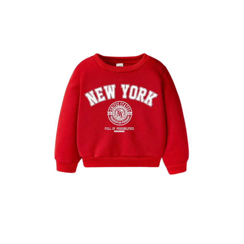 Sudadera Roja con Estampado 'New York'-0