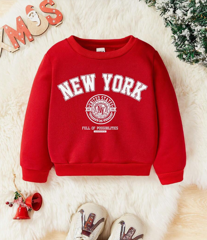 Sudadera Roja con Estampado 'New York'-3