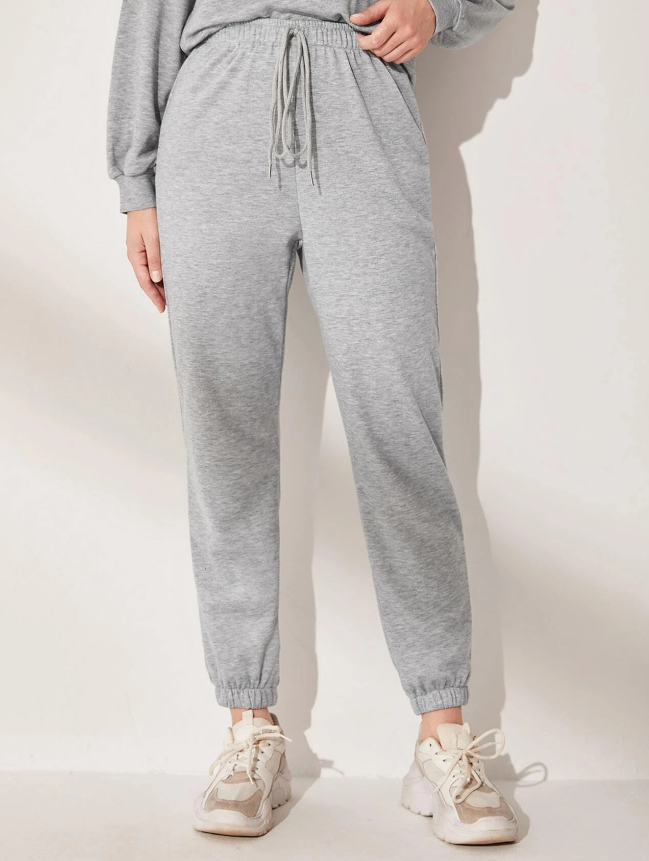 Joggers de Talle Alto - Gris Claro-2