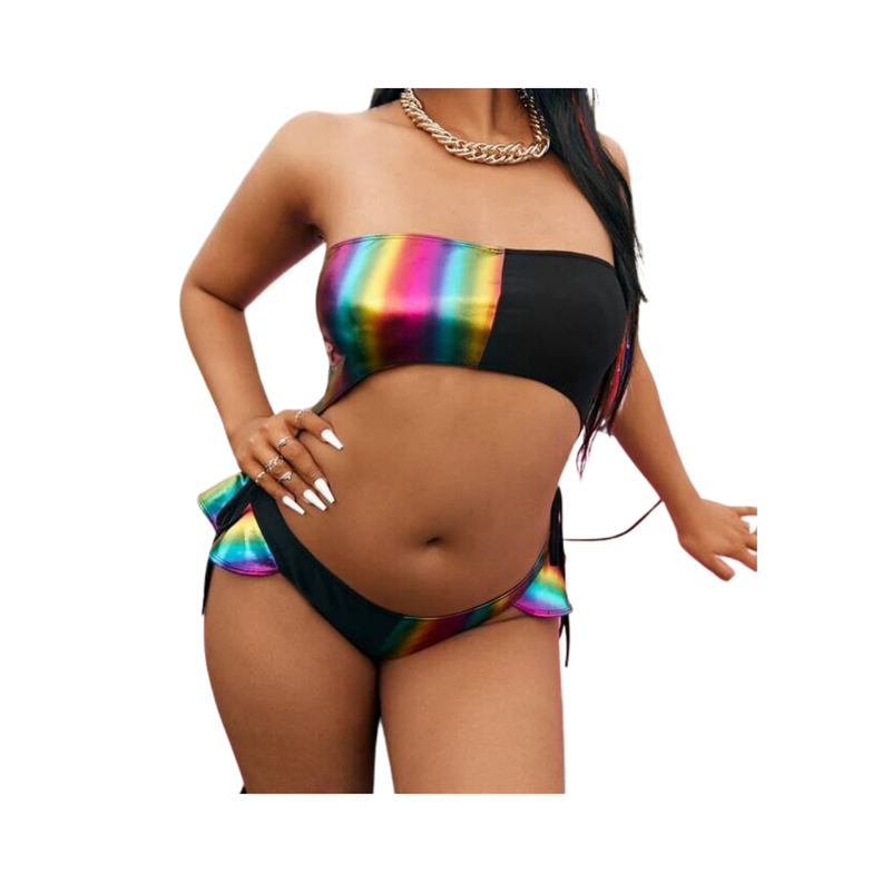 Conjunto Sexy Multicolor con Detalles de Volante-0