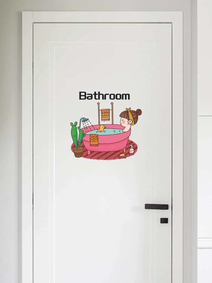 Adhesivo Decorativo para Puerta de Baño-1