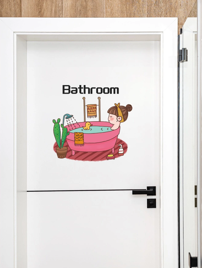 Adhesivo Decorativo para Puerta de Baño-3
