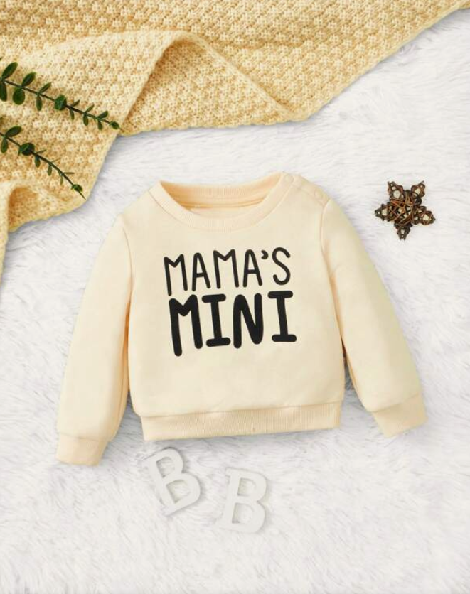 Sudadera Beige "Mama's Mini" Unisex-3