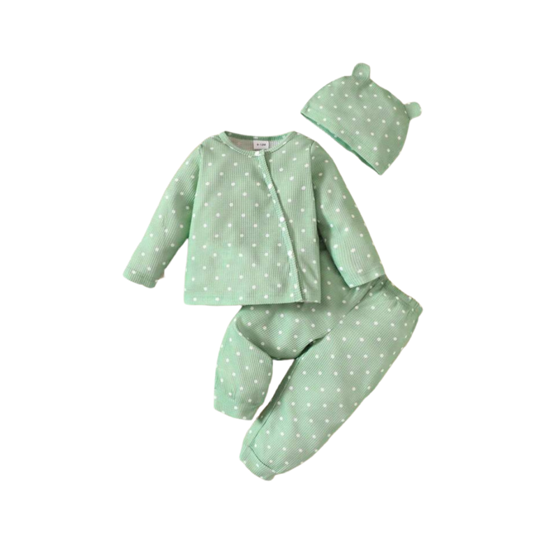 Conjunto Verde de Lunares para Bebé - 6 a 9 meses