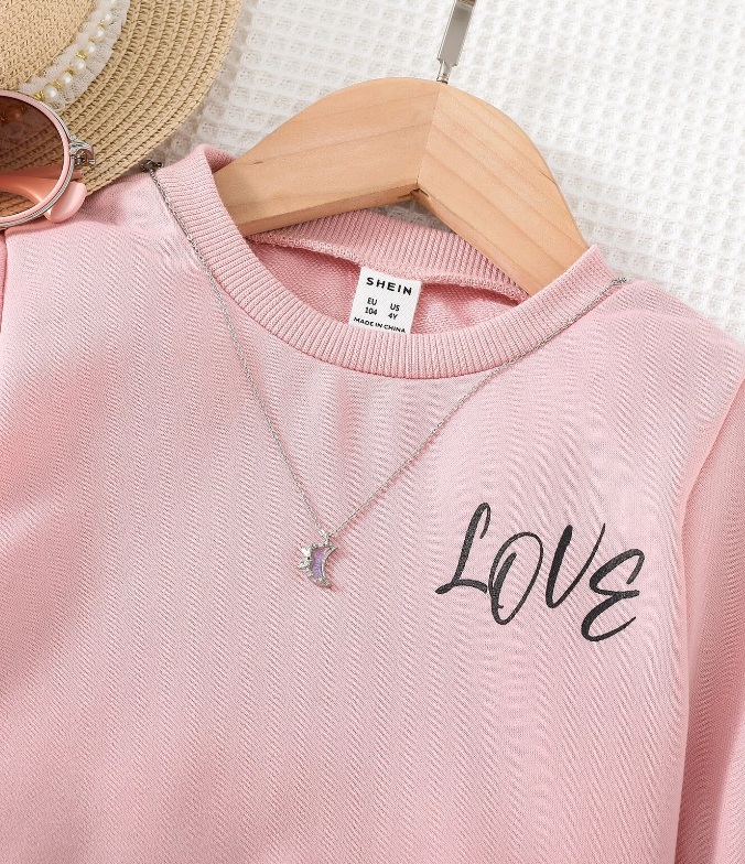 Sudadera con Estampado de Letras 'Love' - Rosa-1